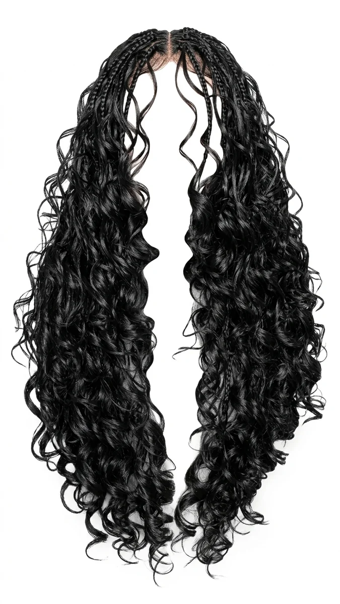 Long French Curl Goddess Braids — Primary view
