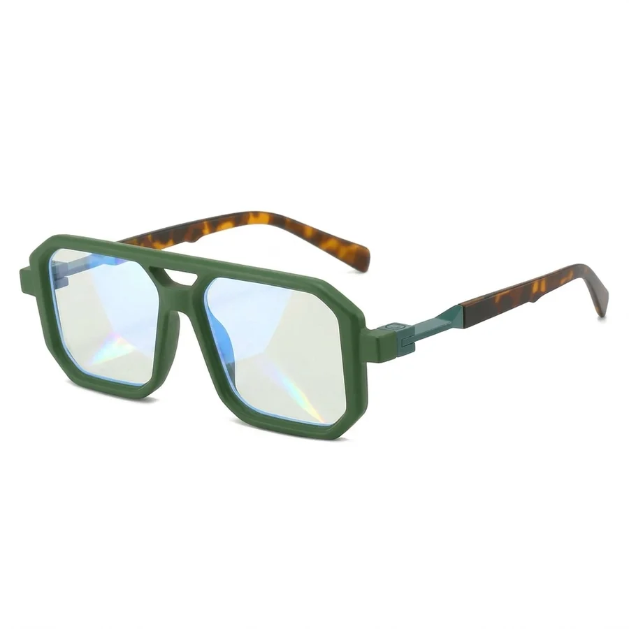 Multicolor Square Pilot Retro Glasses — Back view
