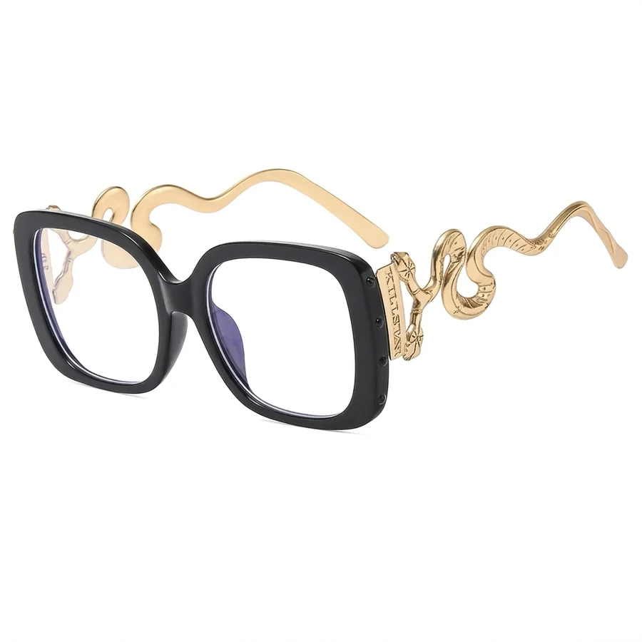 Unisex Square Big Frame Vintage Glasses — Front view