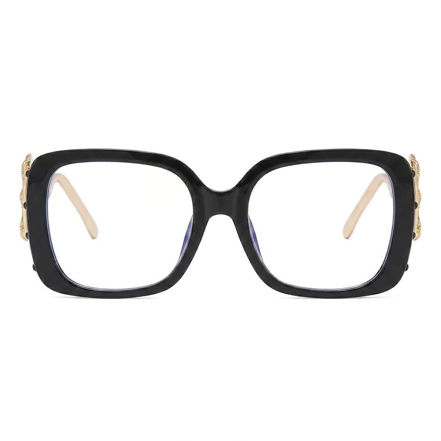 Unisex Square Big Frame Vintage Glasses — Back view