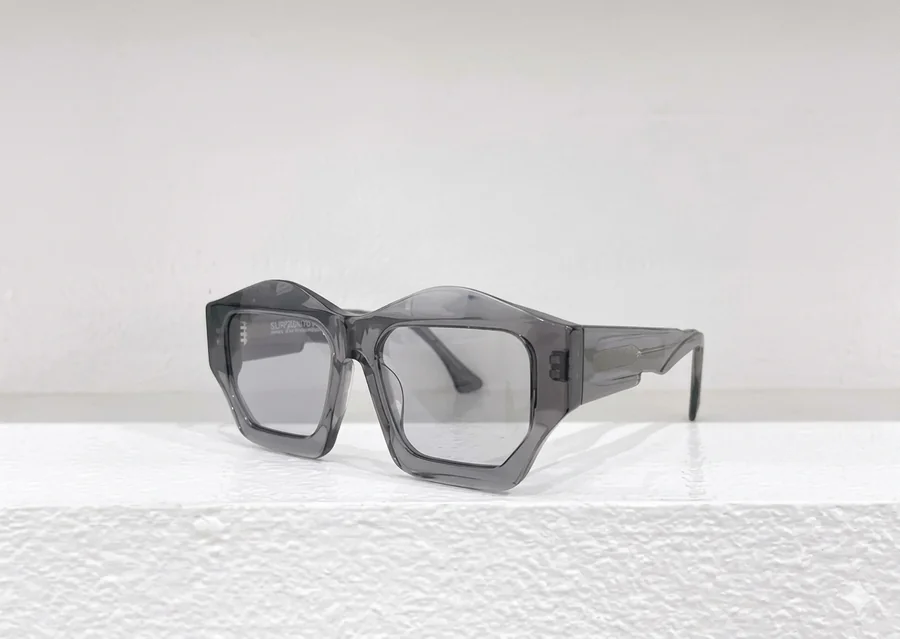 Thick Frame Asymmetrical Polygonal Glasses — Front view