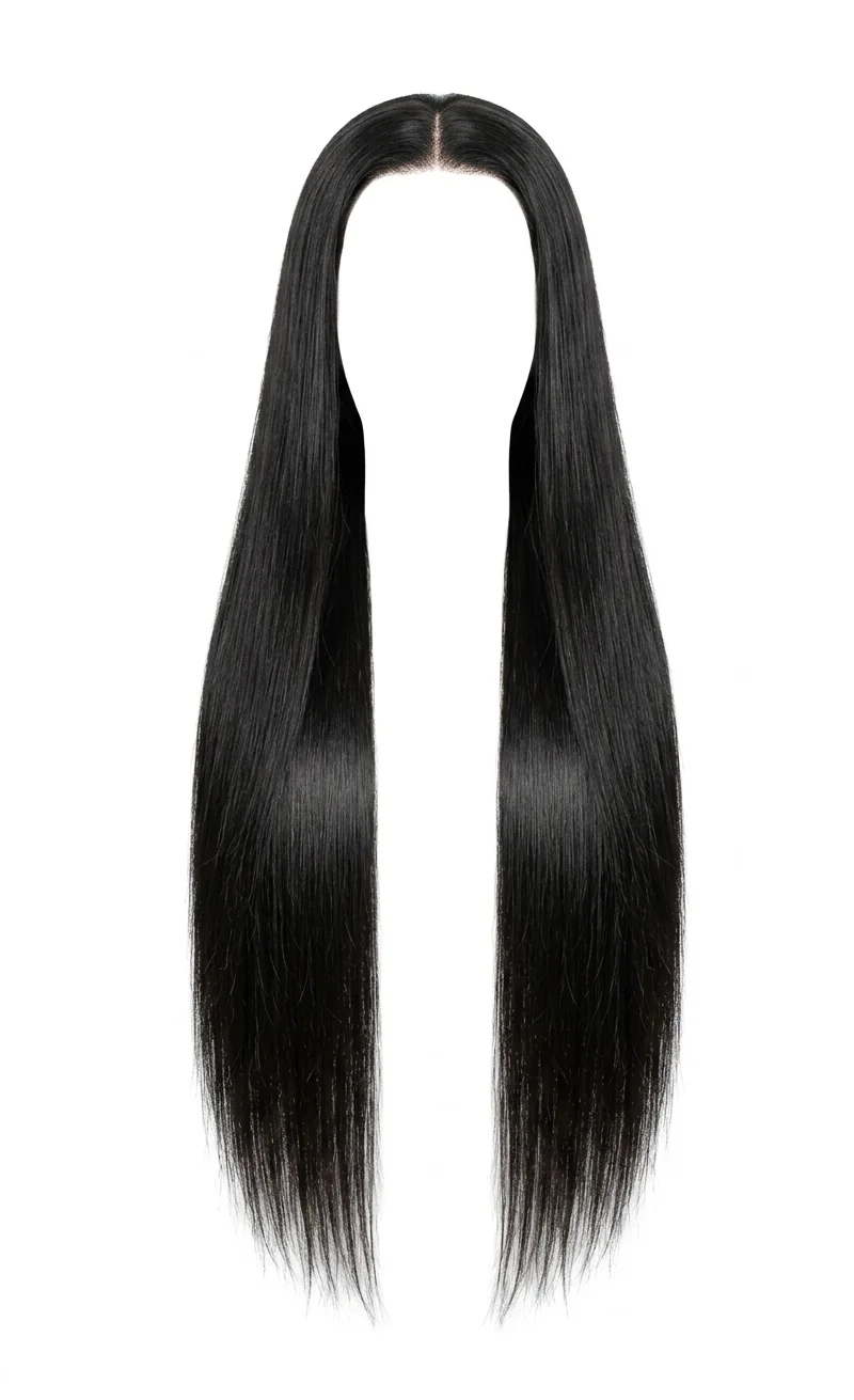 Double Drawn Wig — Back view